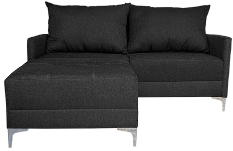 Sala Esquinera Modular El Bazar Store Montana Gris Oxford 170x155 cm, Tela Lino nacional Love seat y taburete