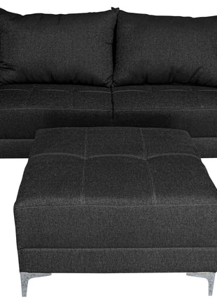 Sala Esquinera Modular El Bazar Store Montana 170x155 cm, Tela Lino nacional Love seat y taburete