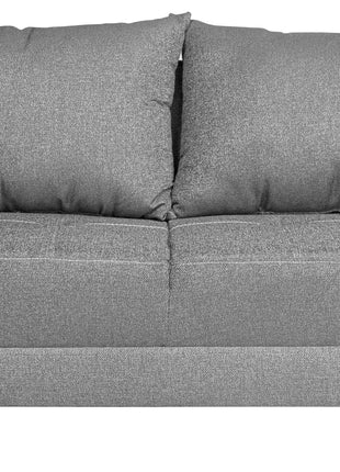 Sala Esquinera Modular El Bazar Store Montana Gris Plata 170x155 cm, Tela Lino nacional Love seat y taburete