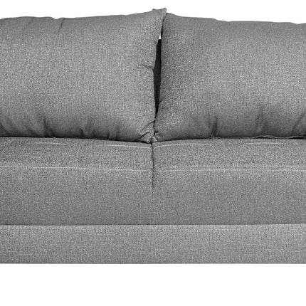 Sala Esquinera Modular El Bazar Store Montana Gris Plata 170x155 cm, Tela Lino nacional Love seat y taburete