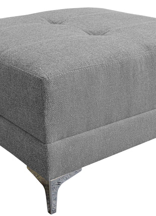 Sala Esquinera Modular El Bazar Store Montana Gris Plata 170x155 cm, Tela Lino nacional Love seat y taburete