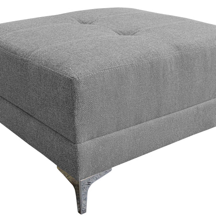 Sala Esquinera Modular El Bazar Store Montana Gris Plata 170x155 cm, Tela Lino nacional Love seat y taburete