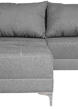 Sala Esquinera Modular El Bazar Store Montana Gris Plata 170x155 cm, Tela Lino nacional Love seat y taburete