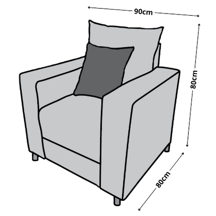 Sillon El Bazar Store Miami Lino Azul marino 1 Plaza, Modular, Moderno, Sala