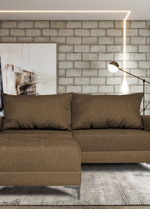 Sala Esquinera Modular El Bazar Store Montana 170x155 cm, Tela Lino nacional Love seat y taburete