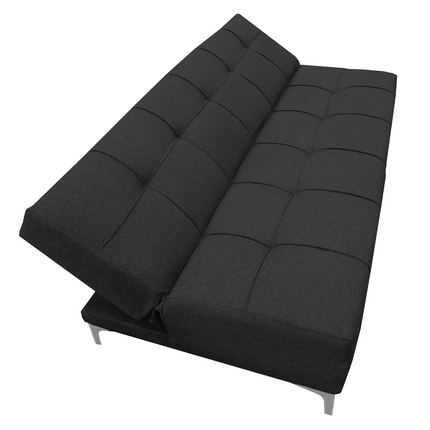 Sofá Cama Reclinable New York Lino Negro Futon 3 Posiciones, El Bazar Store