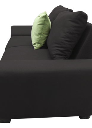 Love seat El Bazar Store Islandia Lino negro 2 plazas, Modular, Moderno, Sala, sofá