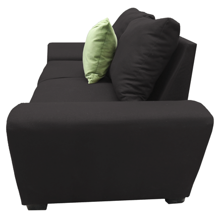 Love seat El Bazar Store Islandia Lino negro 2 plazas, Modular, Moderno, Sala, sofá