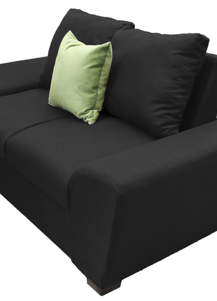 Love seat El Bazar Store Islandia Lino negro 2 plazas, Modular, Moderno, Sala, sofá