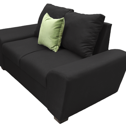 Love seat El Bazar Store Islandia Lino negro 2 plazas, Modular, Moderno, Sala, sofá