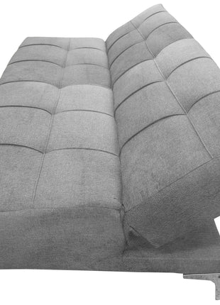 Sofá Cama Reclinable El Bazar Store New York Terciopelo Gris plata Futón 3 posiciones