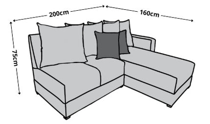 Sala Esquinera Orlando Gris Oxford - 200 x 160 cm, El Bazar Store