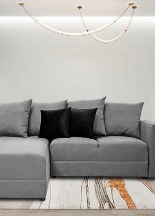 Sala Esquinera El Bazar Store Lombar Lino Gris Plata- 220x160 cm, tela lino nacional