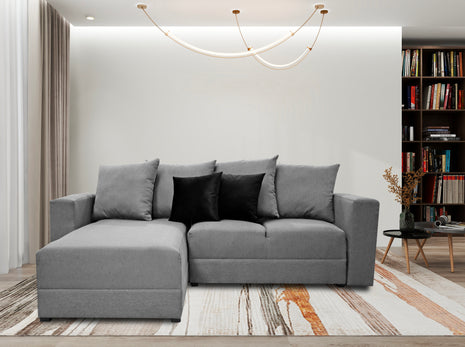 Sala Esquinera El Bazar Store Lombar Lino Gris Plata- 220x160 cm, tela lino nacional