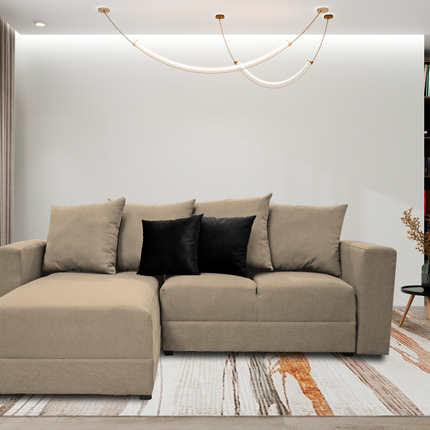 Sala Esquinera El Bazar Store Lombar Lino Beige- 220x160 cm, tela lino nacional