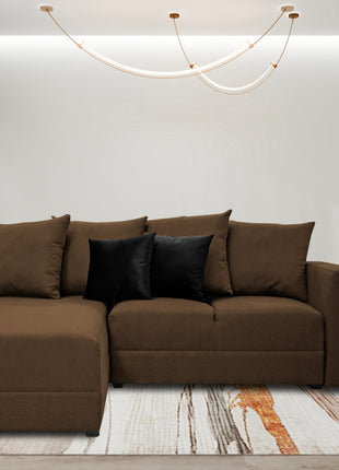 Sala Esquinera El Bazar Store Lombar Lino Chocolate- 220x160 cm, tela lino nacional