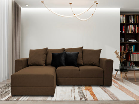 Sala Esquinera El Bazar Store Lombar Lino Chocolate- 220x160 cm, tela lino nacional