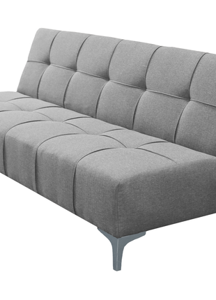 Sofá Cama Reclinable New York Lino Gris Plata Futon 3 Posiciones, El Bazar Store