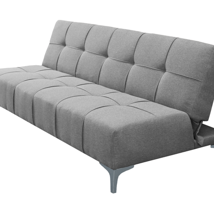Sofá Cama Reclinable New York Lino Gris Plata Futon 3 Posiciones, El Bazar Store