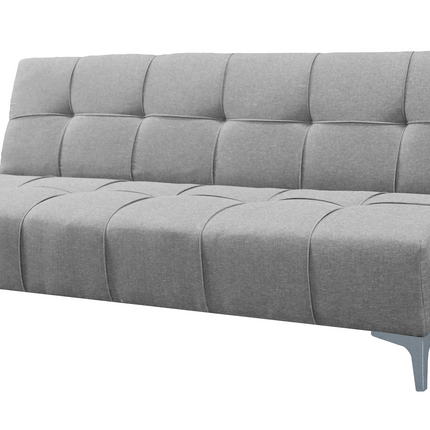 Sofá Cama Reclinable New York Lino Gris Plata Futon 3 Posiciones, El Bazar Store