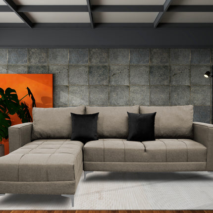 Sala Esquinera El Bazar Store Interlaken Beige 280X180 cm, Tela Lino nacional, Modular