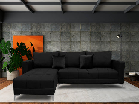 Sala Esquinera El Bazar Store Interlaken Negro 280X180 cm, Tela Lino nacional, Modular