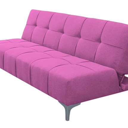 Sofá Cama Reclinable New York Lino Rosa Futon 3 Posiciones, El Bazar Store