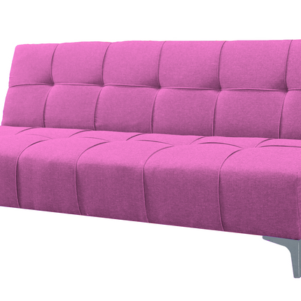 Sofá Cama Reclinable New York Lino Rosa Futon 3 Posiciones, El Bazar Store
