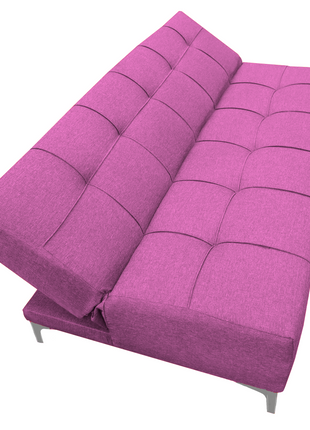 Sofá Cama Reclinable New York Lino Rosa Futon 3 Posiciones, El Bazar Store
