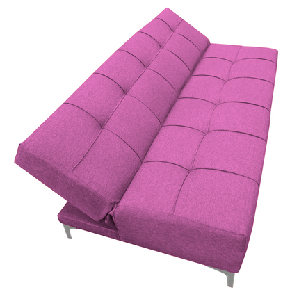 Sofá Cama Reclinable New York Lino Rosa Futon 3 Posiciones, El Bazar Store