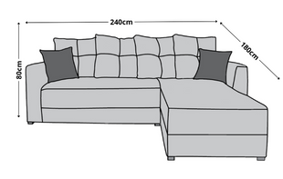 Sala Esquinera Samso 240x180 cm Terciopelo Negro El Bazar Store