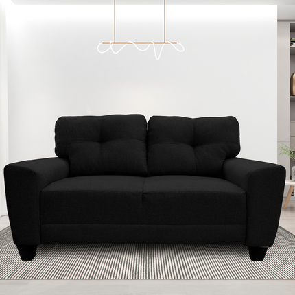 Love seat El Bazar Store Sidney Lino Negro 2 plazas, Modular, Moderno, Sala, Sofa