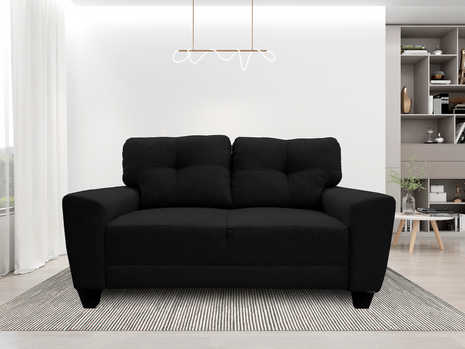 Love seat El Bazar Store Sidney Lino Negro 2 plazas, Modular, Moderno, Sala, Sofa