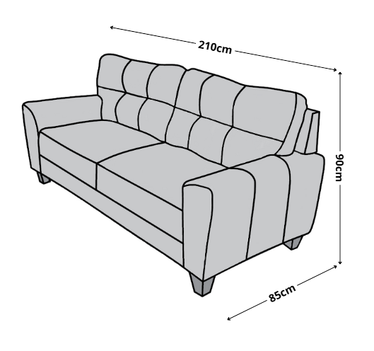 Sala Modular 3-2-1 El Bazar Store Sidney Gris Plata, Sofa, Love seat y sillon