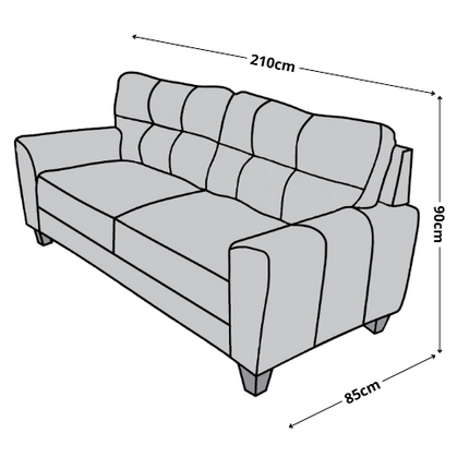 Sala Modular 3-2-1 El Bazar Store Sidney Gris oxford, Sofa, Love seat y sillon