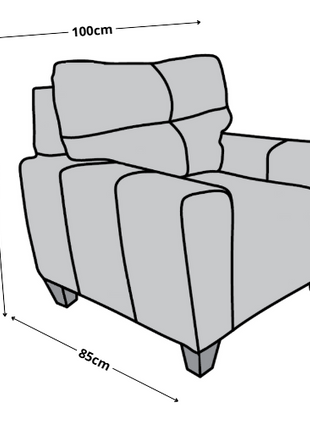 Sala Modular 3-2-1 El Bazar Store Sidney Gris oxford, Sofa, Love seat y sillon