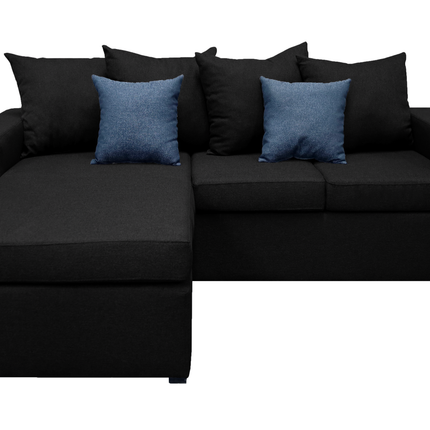 Sala Esquinera El Bazar Store Ares Negro 215x165 cm Lado derecho e Izquierdo Lino nacional Modular