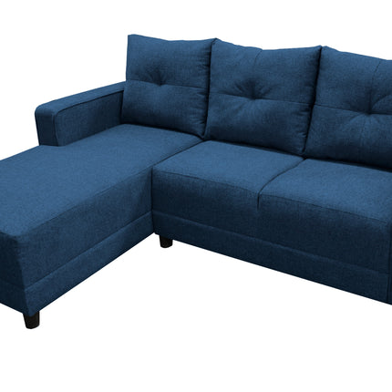 Sala Esquinera El Bazar Store Demeter Azul marino 210x160 cm, Tela Lino nacional, Modular, Chaise, love seat