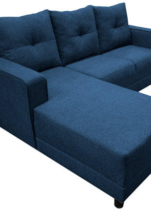 Sala Esquinera El Bazar Store Demeter Azul marino 210x160 cm, Tela Lino nacional, Modular, Chaise, love seat