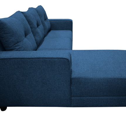 Sala Esquinera El Bazar Store Demeter Azul marino 210x160 cm, Tela Lino nacional, Modular, Chaise, love seat