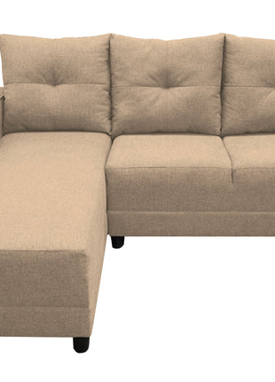 Sala Esquinera en U El Bazar Store Hera Beige 160x275x215 cm, 4 Salas en 1, Tela Lino nacional, Modular, chaise, love seat y sofa