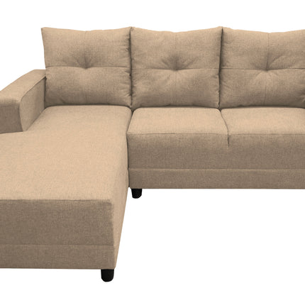 Sala Esquinera en U El Bazar Store Hera Beige 160x275x215 cm, 4 Salas en 1, Tela Lino nacional, Modular, chaise, love seat y sofa