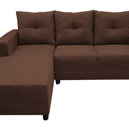 Sala Esquinera en U El Bazar Store Hera Chocolate 160x275x215 cm, 4 Salas en 1, Tela Lino nacional, Modular, chaise, love seat, sofa