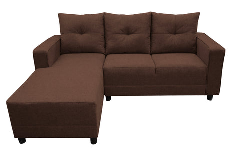 Sala Esquinera El Bazar Store Demeter Chocolate 210x160 cm, Tela Lino nacional, Modular, Love seat, Chaise