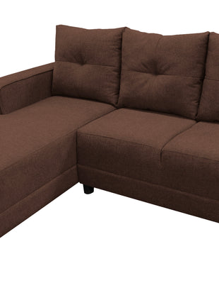 Sala Esquinera El Bazar Store Demeter Chocolate 210x160 cm, Tela Lino nacional, Modular, Love seat, Chaise