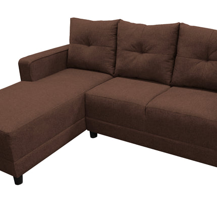 Sala Esquinera El Bazar Store Demeter Chocolate 210x160 cm, Tela Lino nacional, Modular, Love seat, Chaise