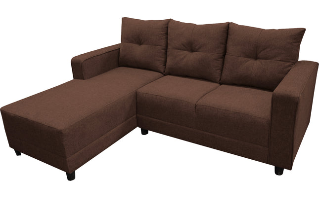 Sala Esquinera El Bazar Store Demeter Chocolate 210x160 cm, Tela Lino nacional, Modular, Love seat, Chaise