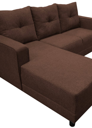 Sala Esquinera El Bazar Store Demeter Chocolate 210x160 cm, Tela Lino nacional, Modular, Love seat, Chaise