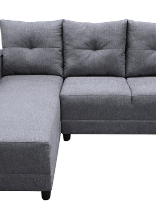 Sala Esquinera en U El Bazar Store Hera Gris plata 160x275x215 cm, 4 Salas en 1, Tela Lino nacional, Modular, chaise, love seat, sofa