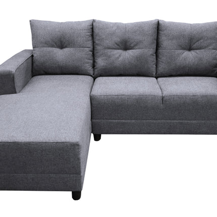 Sala Esquinera en U El Bazar Store Hera Gris plata 160x275x215 cm, 4 Salas en 1, Tela Lino nacional, Modular, chaise, love seat, sofa
